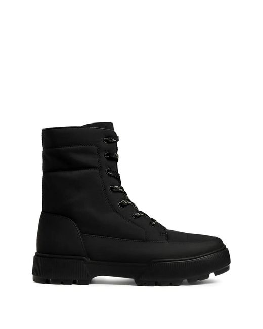 12 STOREEZ Black Bottes Matelassées À Lacets