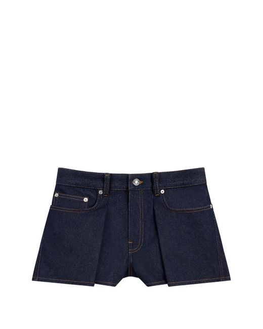 Givenchy Blue Pleated Denim Shorts