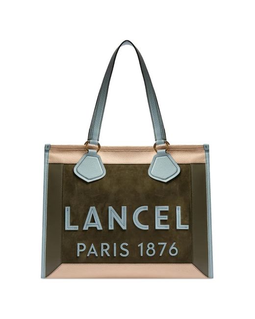 Lancel Black Logo Zip Tote Bag