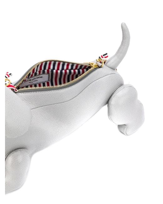 Thom Browne Gray Medium Grey Pebbeled Mini Hector Bag