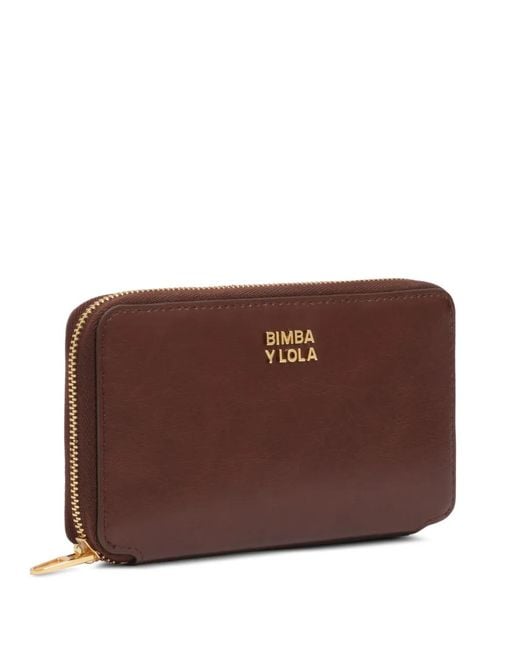 Bimba Y Lola Brown Medium Dark Tan Leather Wallet