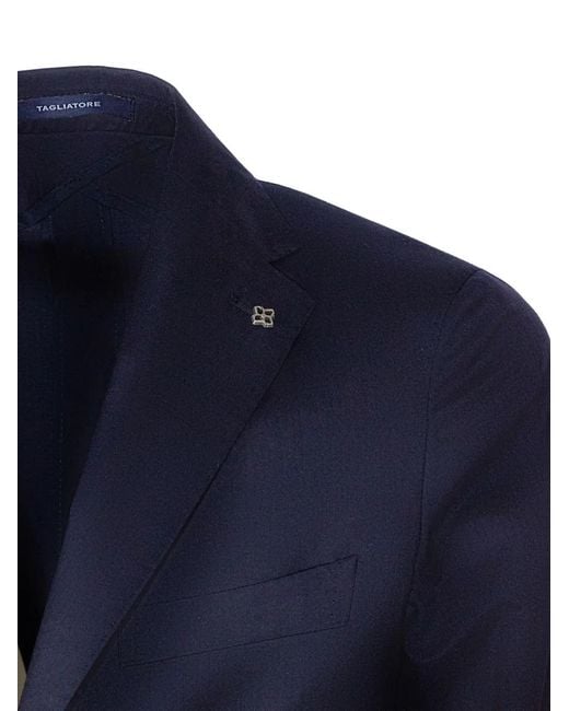 Tagliatore Blue Buttoned Blazer for men