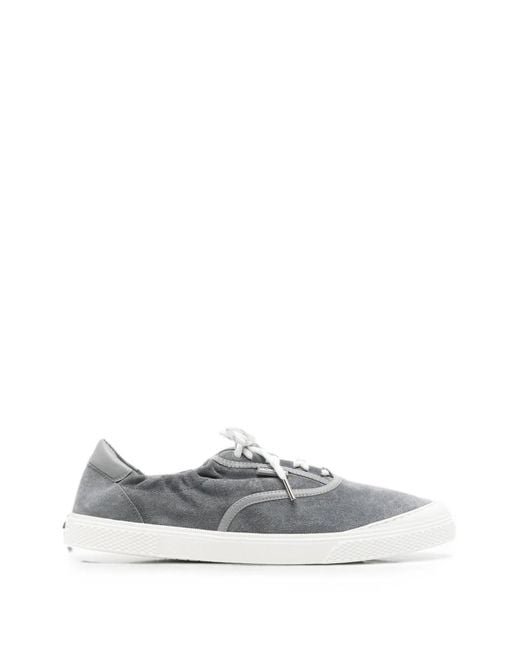 Moncler White Suede Lace-Up Sneakers for men