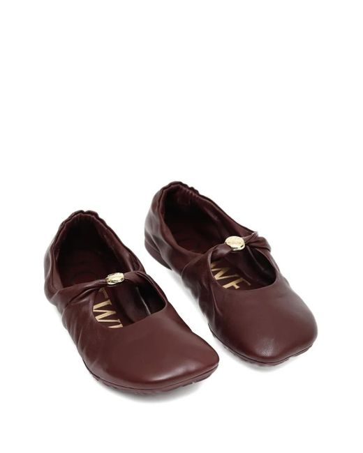 Loewe Brown Pebble Soft Leather Ballets