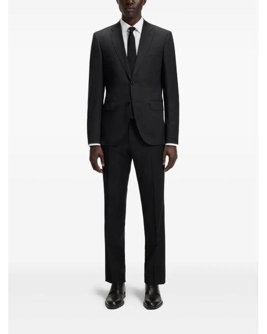Boss Black Textured Leather Derby Shoes for men