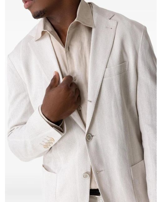 Eleventy White Single-Breasted Blazer for men