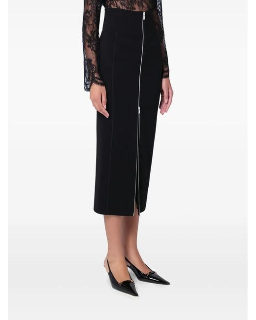 Erika Cavallini Semi Couture Black Zip-Fastening Long Skirt
