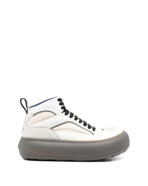 Moschino White Lace-Up Sneakers for men