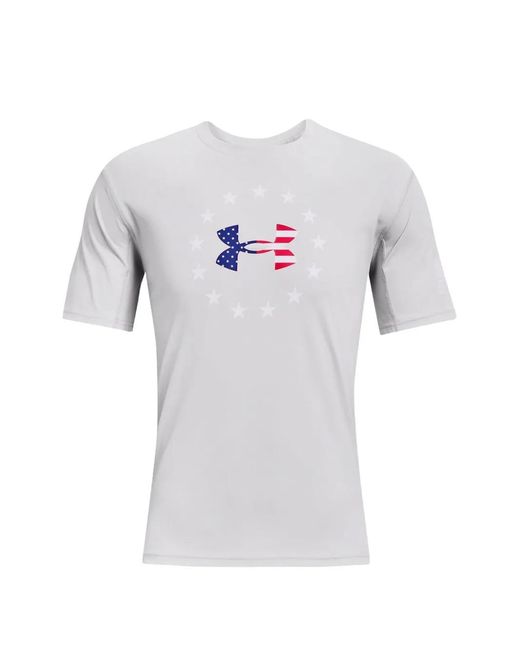 Under Armour White Freedom Iso-Chill Ss T-Shirt for men