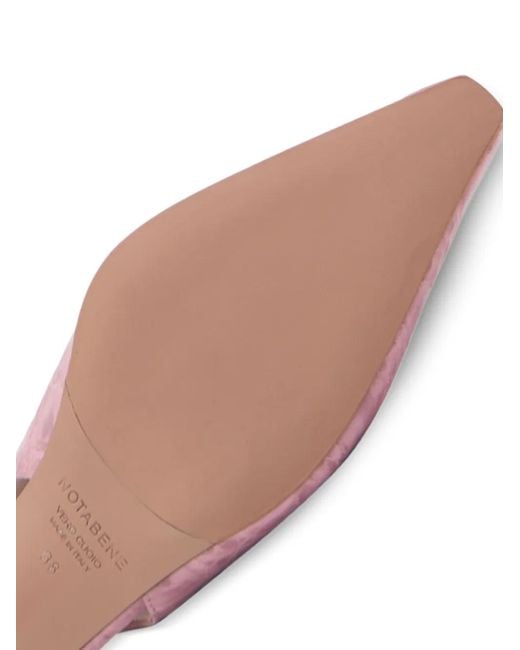 Notabene Pink Emmely 70 Crocodile-Effect Square-Toe Pumps