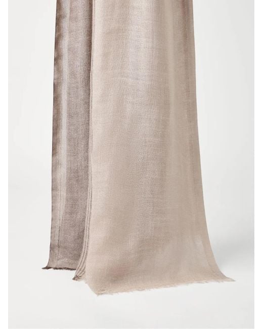 Brunello Cucinelli Brown Striped Scarf for men