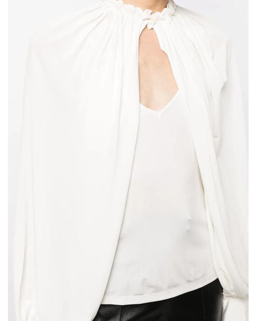 Palmer//Harding White Reborn Jersey Blouse