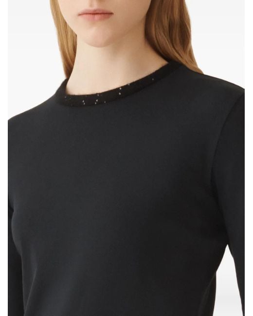 Top A Maniche Corte Con Decorazione Sullo Scollo di Fabiana Filippi in Black
