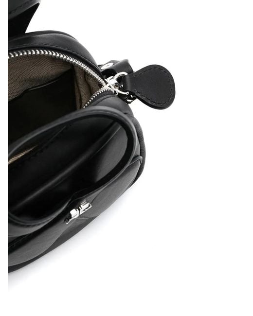 Courreges Black Loop Leather Crossbody Bag