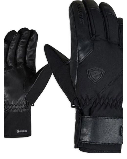 Ziener Black Logo-Print Gloves for men