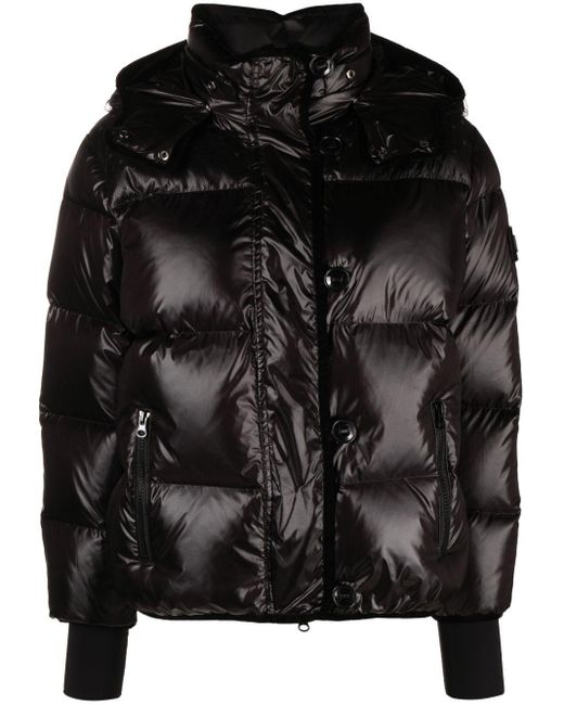 RED Valentino Zip-up Padded Jacket in Black | Lyst