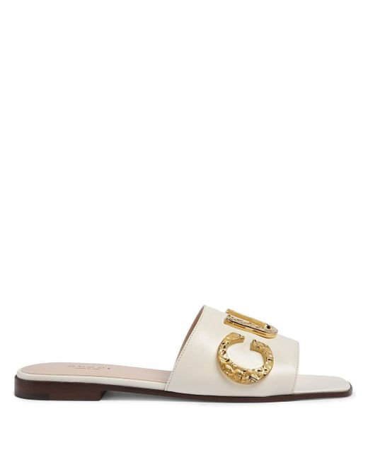 Gucci Love Parade Logo-lettering Slides in White | Lyst