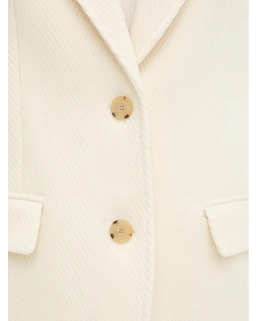 Boss Natural Herringbone Wool Blazer