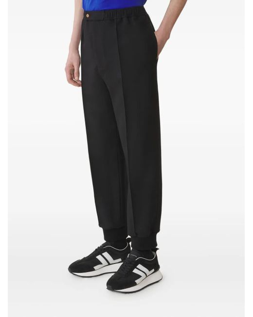 Lanvin Broek Met Geborduurd Logo in het Black voor heren