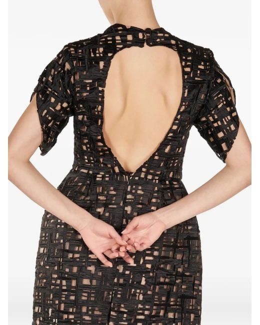 ARAFTU Black Open-Back Mini Dress