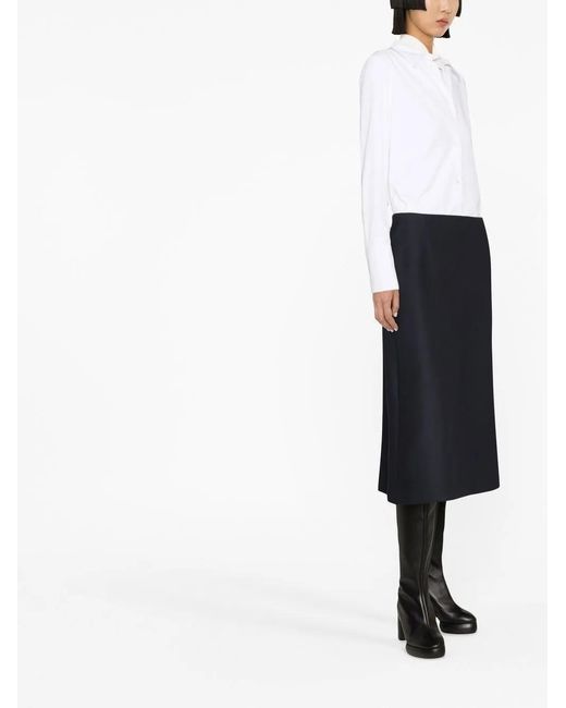 Maison Margiela Blue Straight Skirt