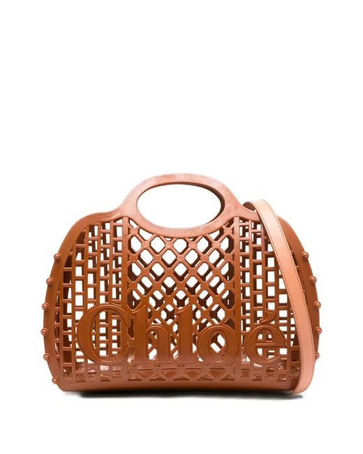 Borsa Tote Cage di Chloé in Brown