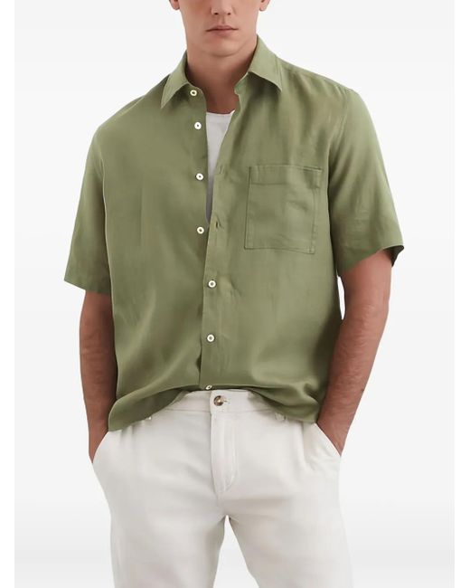Marc O' Polo Green Button-Down Short-Sleeves Shirt for men