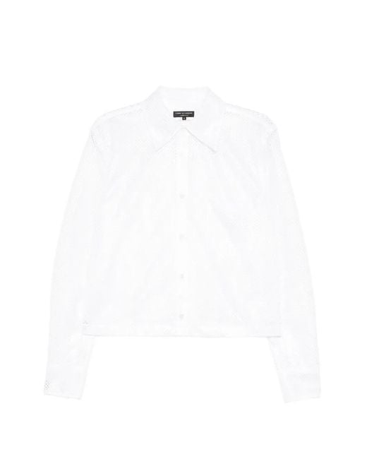 Comme des Garçons White Mesh Long-Sleeve Shirt for men