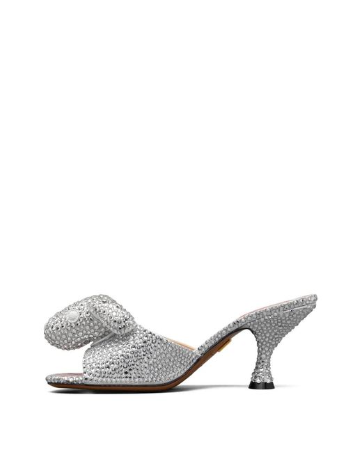 Thom Browne White Crystal Hector Mules 75Mm