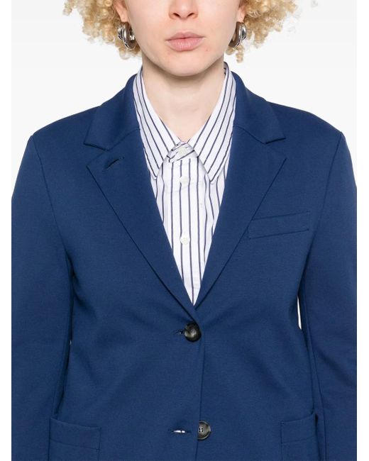 Harris Wharf London Blazer Met Enkele Rij Knopen in het Blue