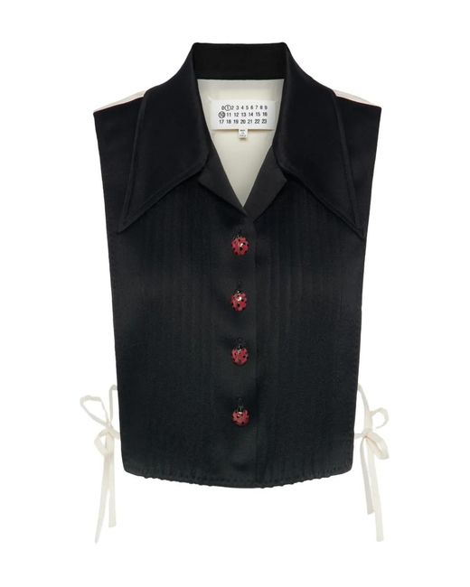 Maison Margiela Blue Ladybug Button T-Shirt