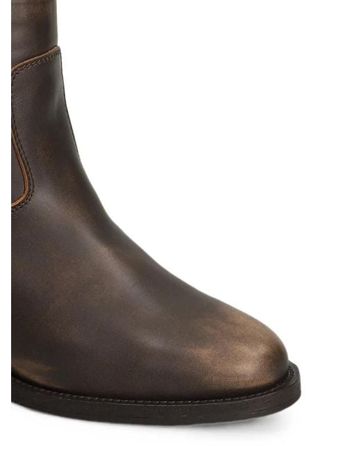 Via Roma 15 Brown Faded-Effect Ankle Boots