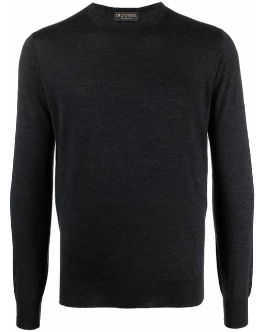 Dell'Oglio Black Crew Neck Jumper for men