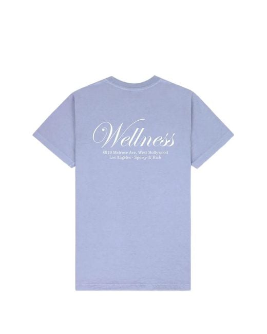 Sporty & Rich Blue Logo-Print Cotton T-Shirt