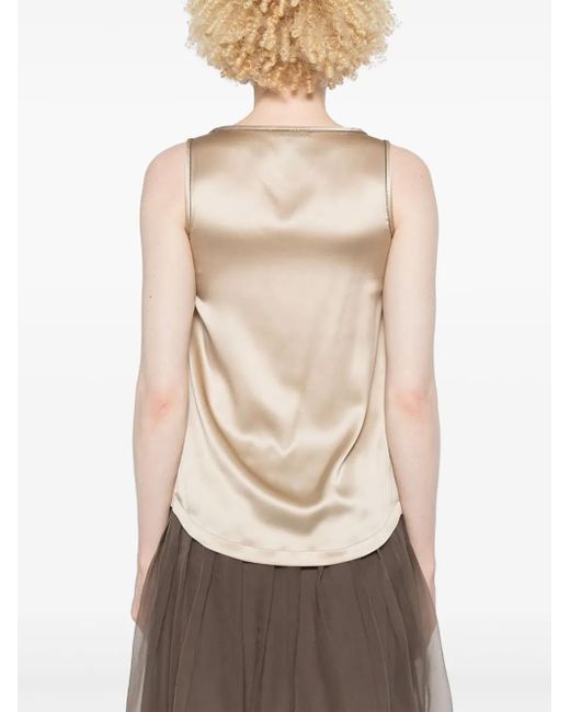 Brunello Cucinelli Natural Tanktop Mit Monili-Kettendetail