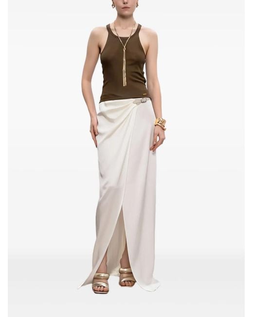 Tom Ford White Wrap-Front Buckle-Fastening Maxi Skirt
