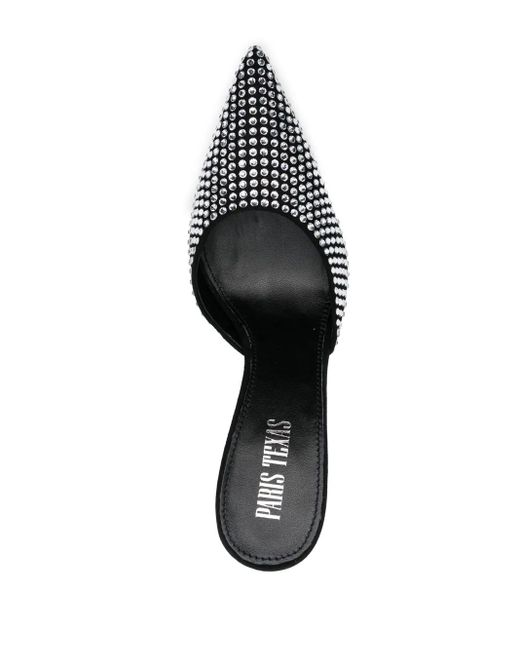 Paris Texas White 105mm Crystal-embellished Pointed Pumps