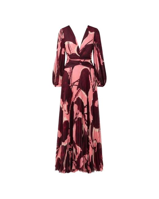 Charo Ruiz Red Pleated Maxi Dress