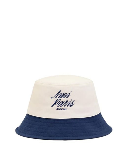 AMI Blue Bicolor "Ami Paris" Hat for men