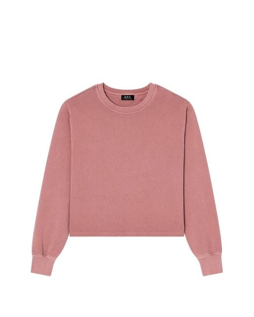 A.P.C. Pink Logo-Print Cropped Sweatshirt