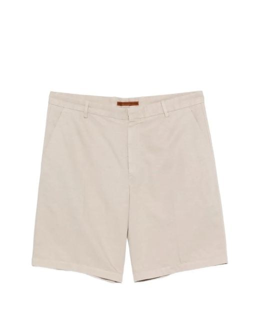 Zegna White Belt-Loop Shorts for men