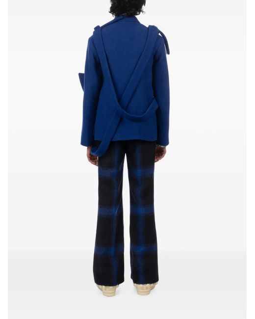 Walter Van Beirendonck Blue Alien Boxy Deconstructed Blazer for men