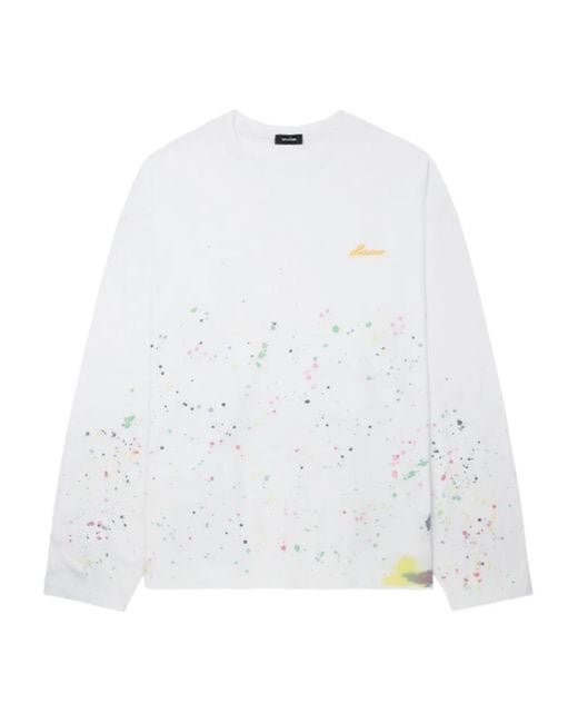 メンズ we11done ペイント ロングtシャツ White