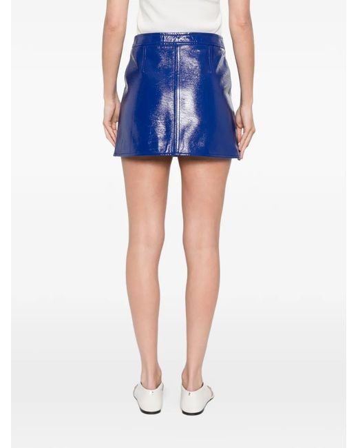 Courreges Blue Logo Button Skirt