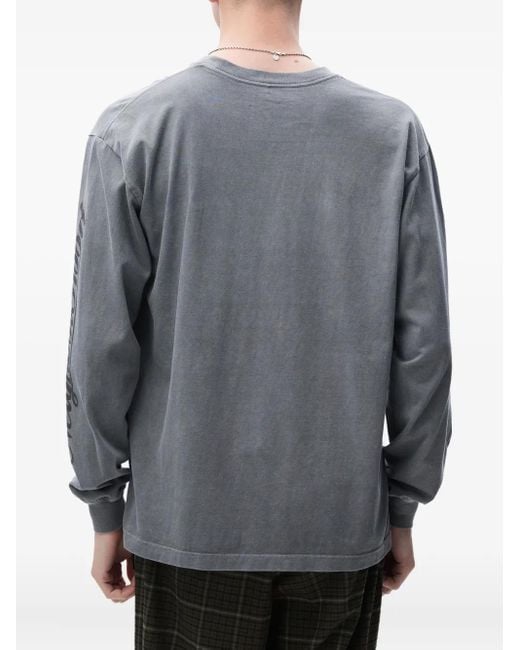 Neighborhood Gray Long-Sleeve Crew-Neck T-Shirt for men