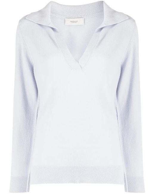 Pringle of Scotland White Polo-Style Jumper