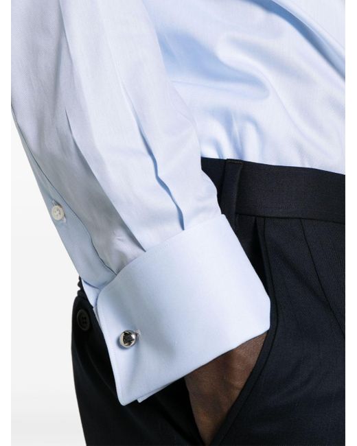 Chemise en coton à col italien Brioni pour homme en coloris White