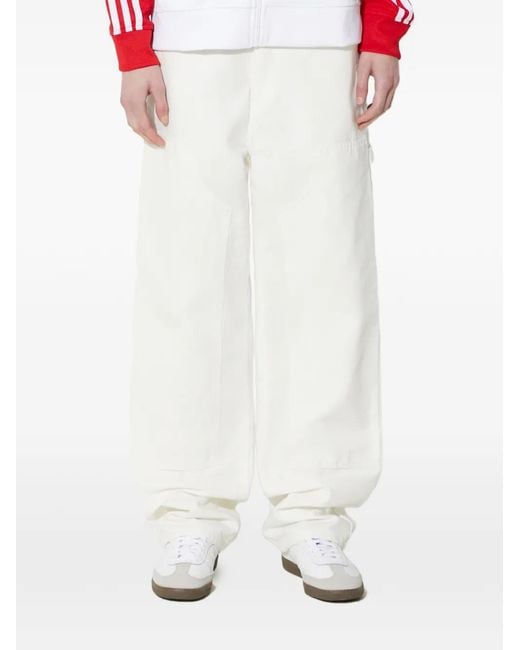 Carhartt White Pantalon Cargo À Patch Logo