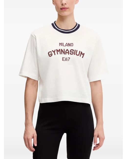 EA7 White Cropped T-Shirt