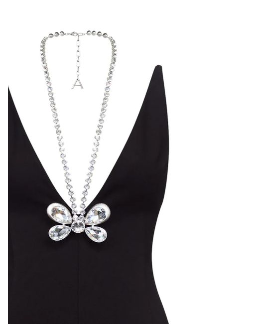 Area Black Butterfly-Motif Mini Dress